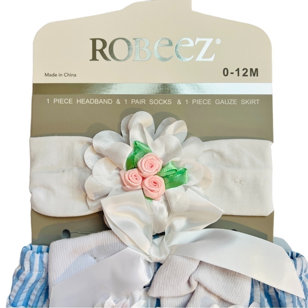 Robeez Baby Girl Ruffle Tutu Flower Matching Set - Picture 2 of 8